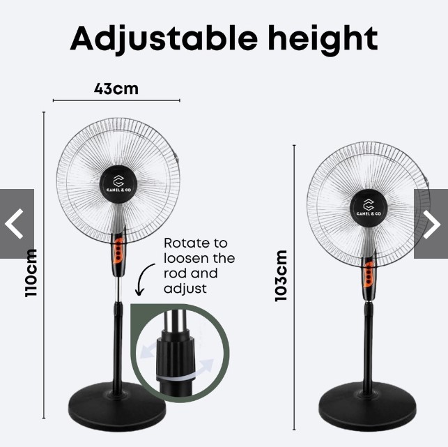 Ultra Strong Floor Stand Fan 16 Inch 5 blades 3 Speed Mode