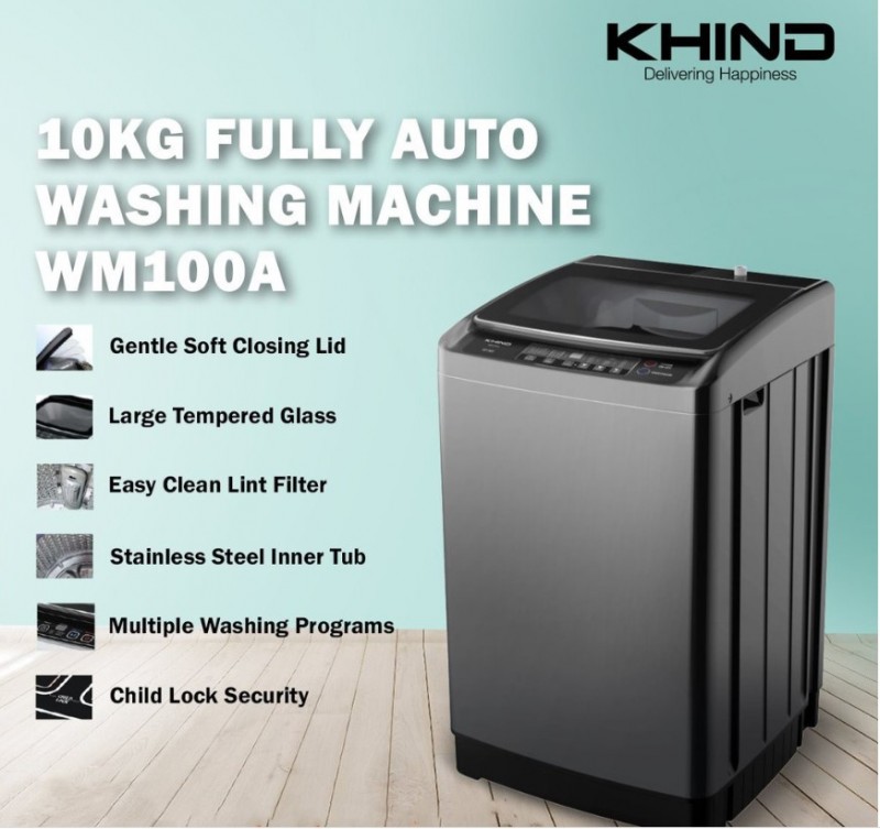 Khind Fully Auto Washing Machine WM100A (10KG) WM80A (8KG) WM120A (12KG)